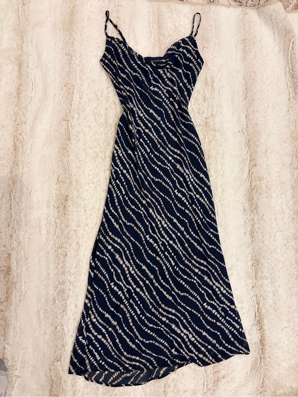 ✨ Dynamite Navy Cowl Neck Maxi Dress Y2K Euro Summer Vacation Slip Dress